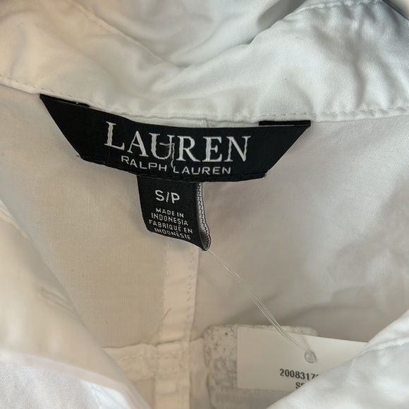 Lauren Ralph Lauren Cotton Puffed Long Sleeves Button Down Self-Tie Front Shirt - Picture 11 of 15